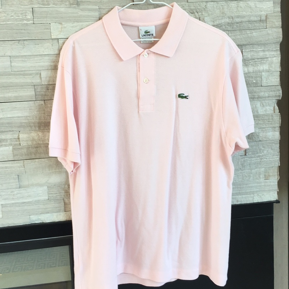 Lacoste pink polo shirt